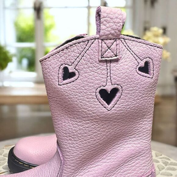 Dr. Martens BEX Heart Nappa Patent Leather Pull-On Boots Girls Size 1 New - Picture 8 of 13